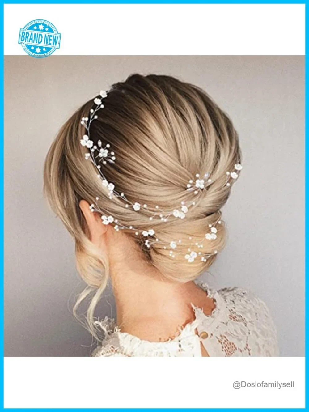 Extra Long Pearl and Crystal Beads Bride Hair Vine Head Piece for Wedding